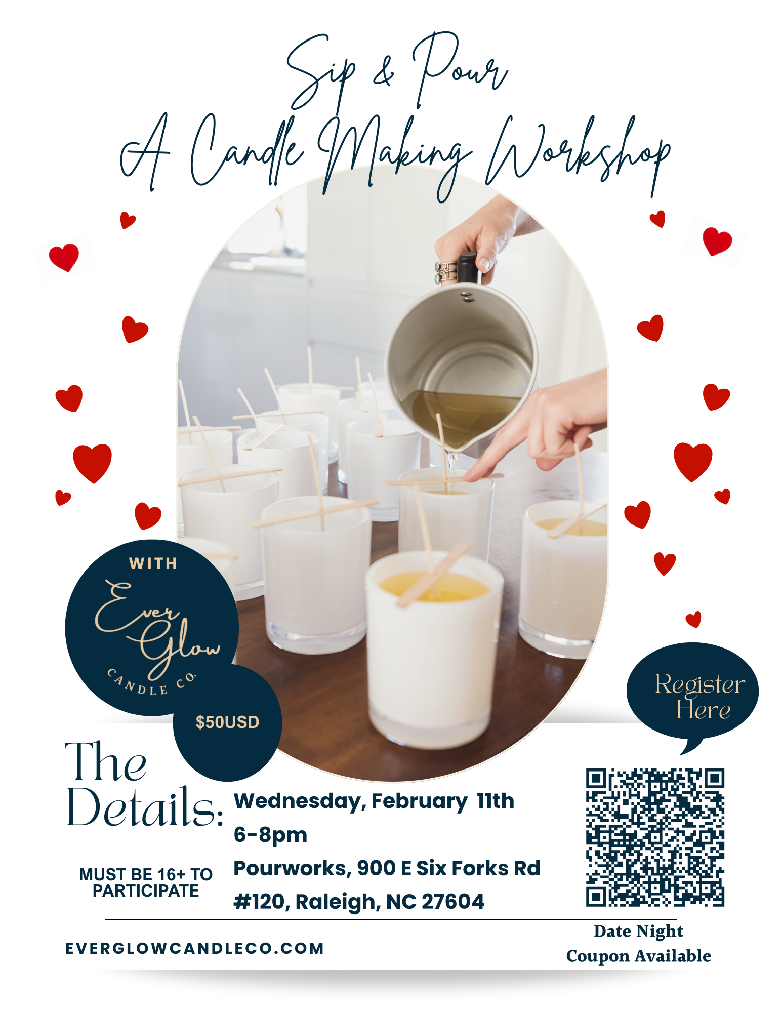 Sip & Pour Candle Making Workshop!