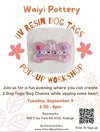 Welcome to Create & Sip: UV Resin Dog Tags & Bag Charms at Pourworks!